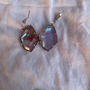 Kendra Scott Iridescent Lilac Stone and Silver tone earrings
